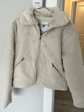 Nike Women's Cream Teddy Zip-Up Jacket